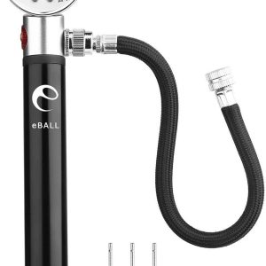 Bomba de Aire Manual eBall con Manómetro y Agujas – Inflador Portátil con Válvula de Liberación de Presión para Balones Deportivos