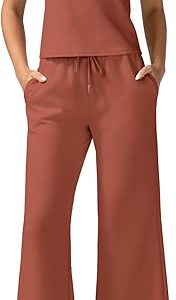 Conjunto de Dos Piezas para Mujer – Blusa sin Mangas de Cuello Alto y Pantalón Acampanado, Ropa Elegante y Ligera para Oficina, Vacaciones o Uso Diario