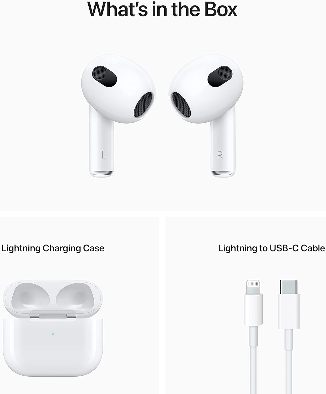 Apple AirPods (3ª Generación) – Auriculares Inalámbricos Bluetooth con Audio Espacial, Control Táctil y Estuche Lightning | Resistentes al Agua y Hasta 30 Horas de Batería - Imagen 7