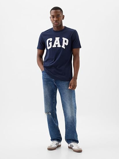 Gap Men's Everyday Soft Logo Tee – 100% Algodón, Cuello Redondo, Estilo Casual Diario
