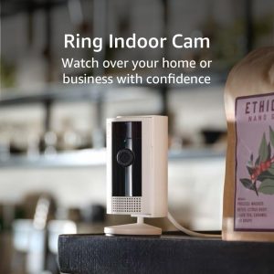 Ring Indoor Cam (2da Generación) – Cámara de Seguridad para Interiores con Video HD, Visión Nocturna, Audio Bidireccional, Color Blanco