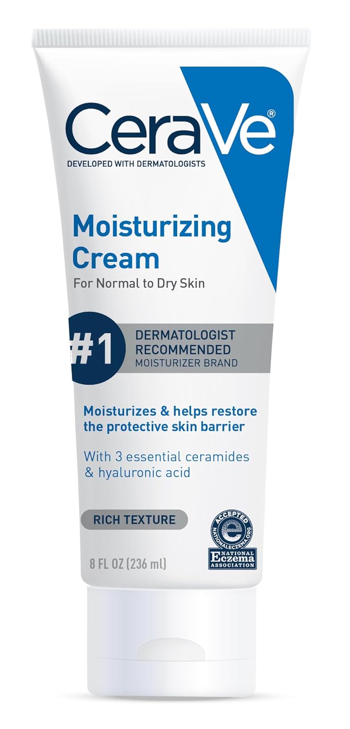 CeraVe – Crema Hidratante para Rostro y Cuerpo, Piel Normal a Seca (8 oz)