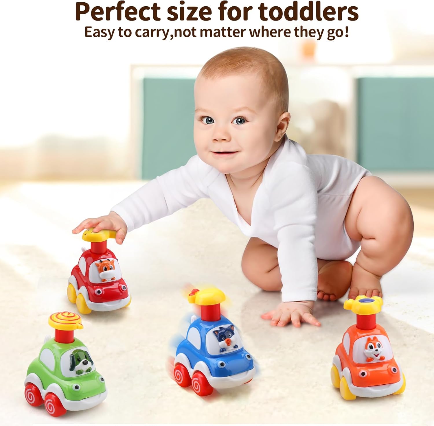 Amy&Benton - Carros de juguete animados para bebés de 1 a 2 años, regalo ideal de cumpleaños - Imagen 5