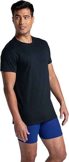 Fruit of the Loom - Paquete de camisetas interiores para hombre, manga corta, sin etiquetas, absorben humedad, cuello redondo - Imagen 4