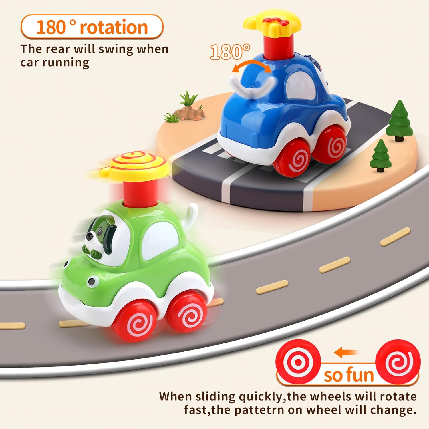 Amy&Benton - Carros de juguete animados para bebés de 1 a 2 años, regalo ideal de cumpleaños - Imagen 6