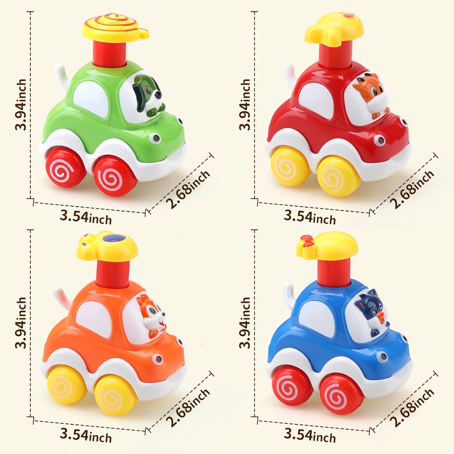 Amy&Benton - Carros de juguete animados para bebés de 1 a 2 años, regalo ideal de cumpleaños - Imagen 4