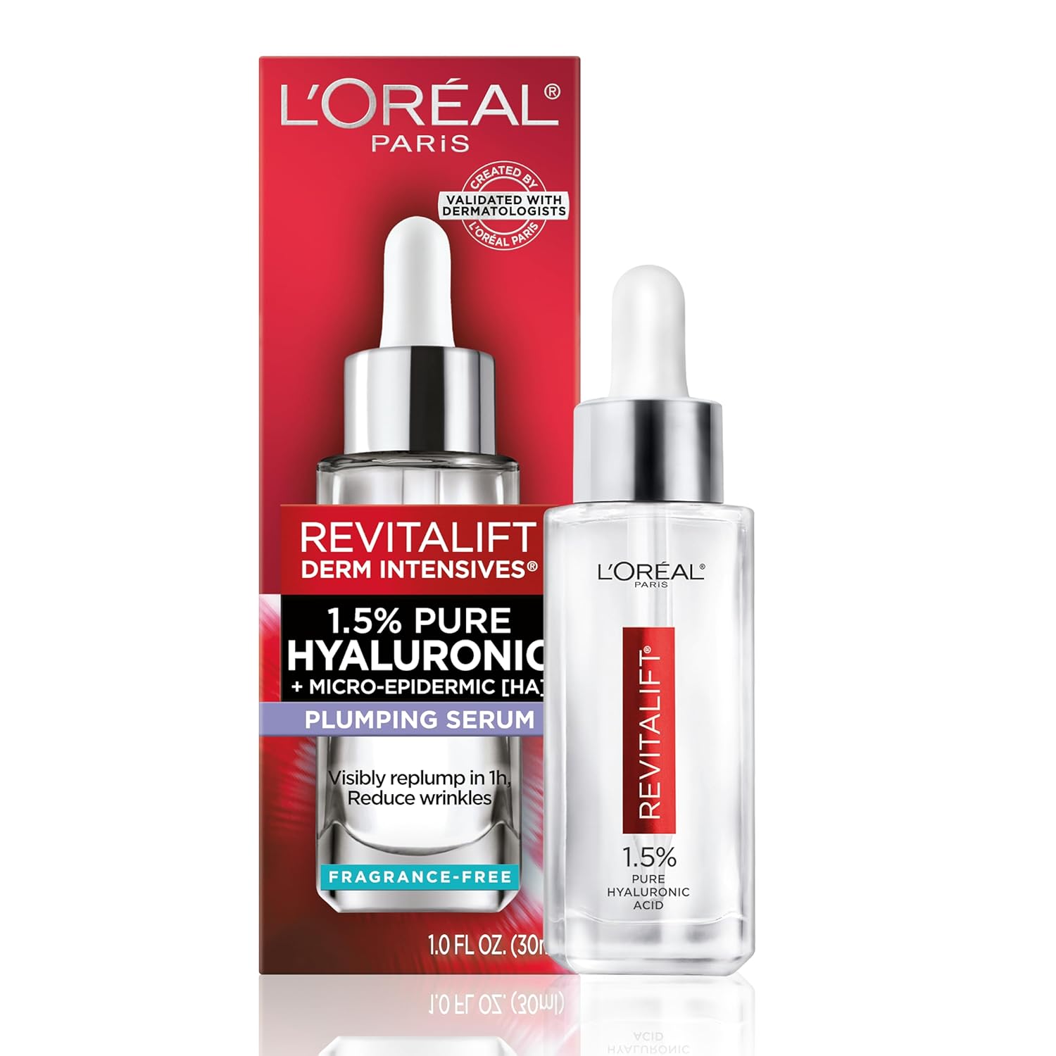 L'Oreal Paris – Suero Facial 1.5% Ácido Hialurónico para Hidratar y Rellenar la Piel