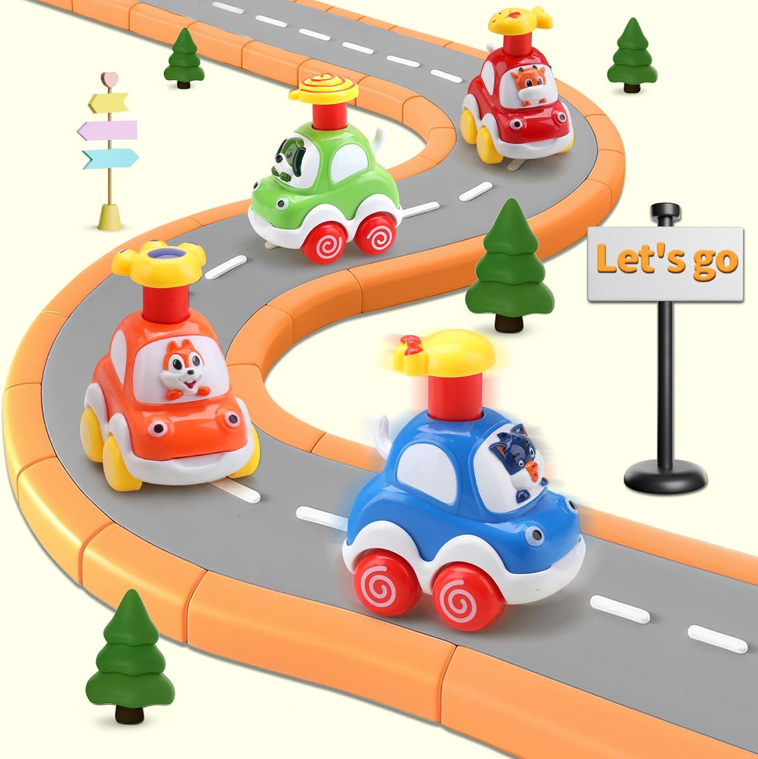 Amy&Benton - Carros de juguete animados para bebés de 1 a 2 años, regalo ideal de cumpleaños - Imagen 2