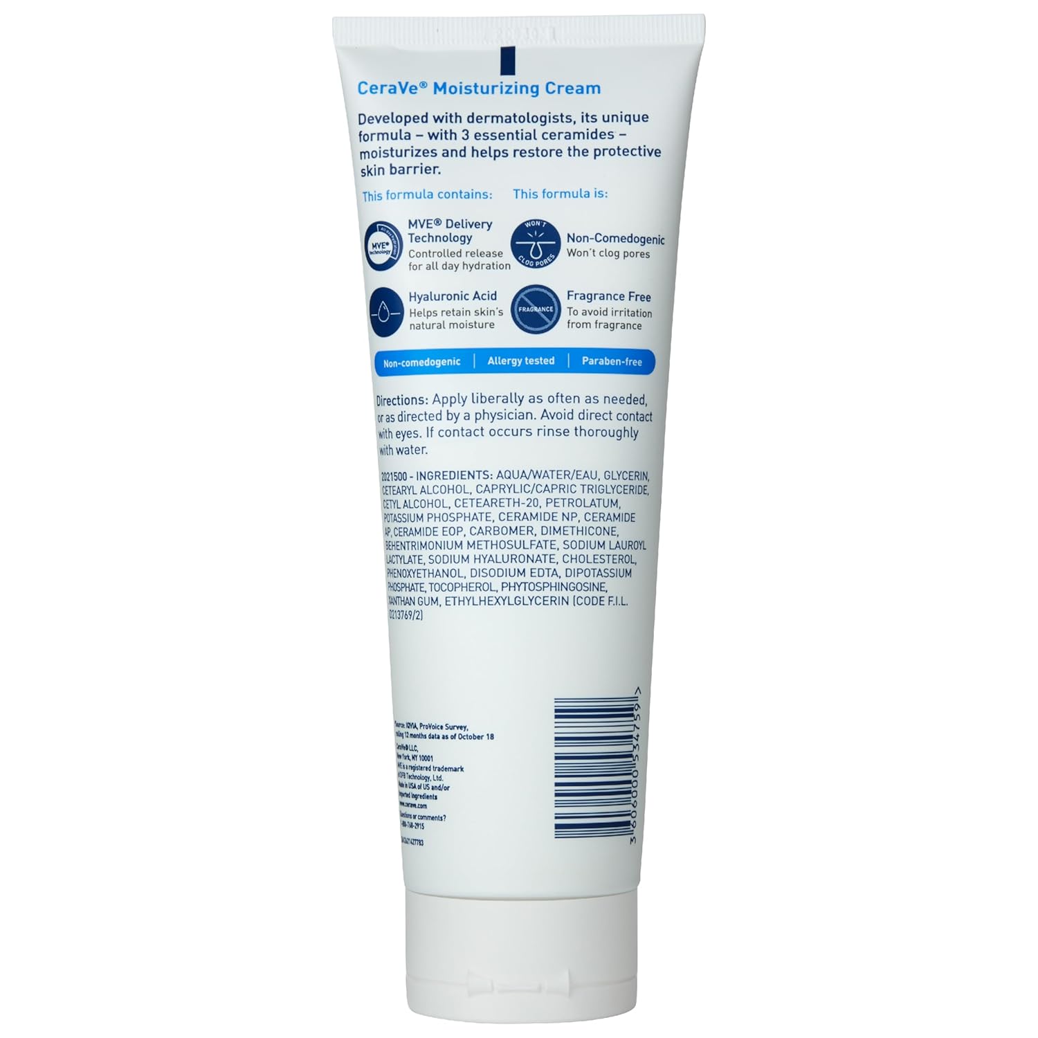 CeraVe – Crema Hidratante para Rostro y Cuerpo, Piel Normal a Seca (8 oz) - Imagen 5