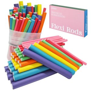 Set de 47 Rulos para el Cabello Sin Calor – Rulos Suaves para Dormir, Moldeadores en Espiral con Pinzas y Bolsa de Almacenamiento