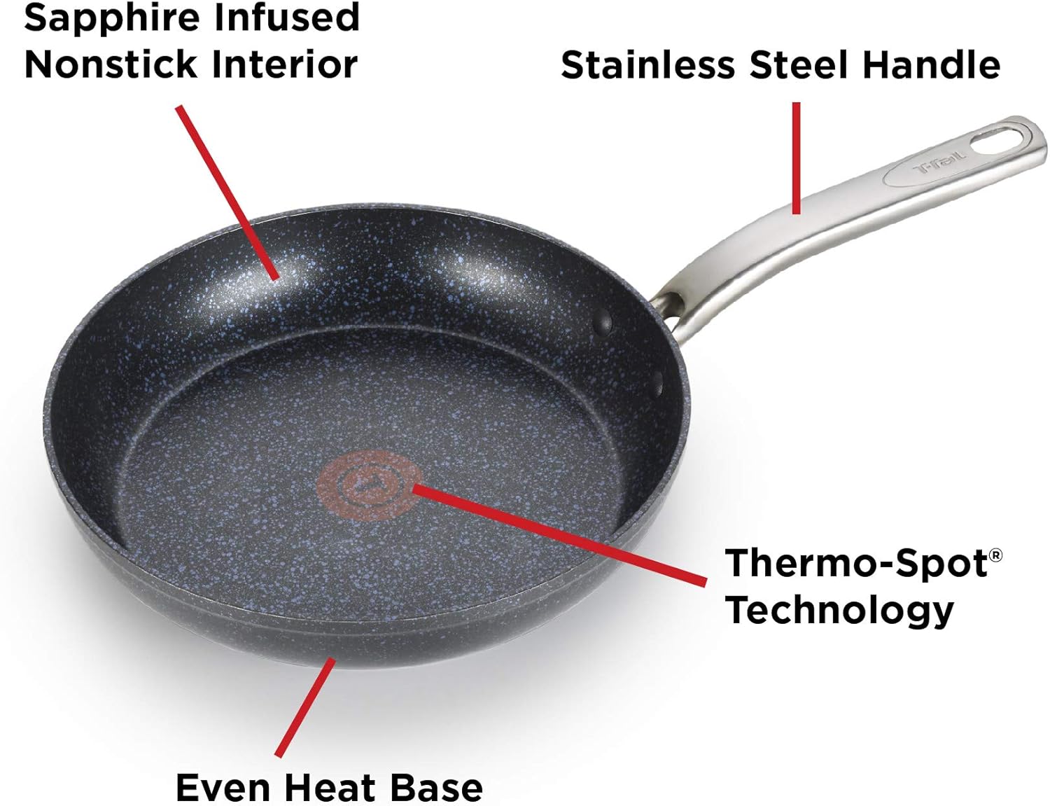 Sartén T-fal Heatmaster con Revestimiento Antiadherente y Tecnología Thermo-Spot. Compatible con Inducción, Apta para Horno y Fácil de Limpiar. - Imagen 2