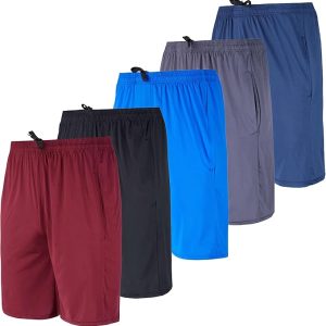 Shorts deportivos para hombre – Pack de 5, secado rápido, con bolsillos, ideales para gym y correr
