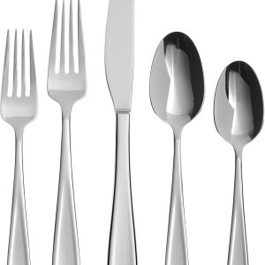 Oneida Moda – Set de 65 cubiertos de acero para 12 personas