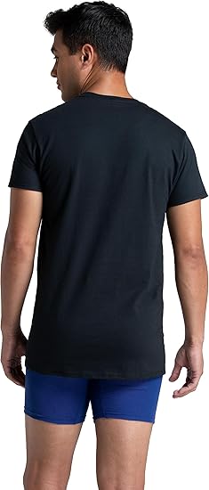 Fruit of the Loom - Paquete de camisetas interiores para hombre, manga corta, sin etiquetas, absorben humedad, cuello redondo - Imagen 3