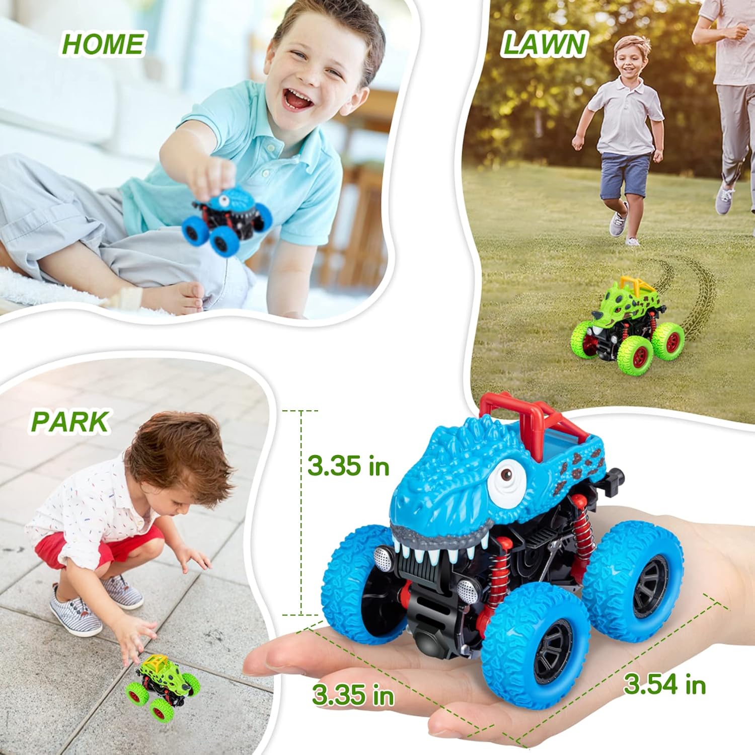 LODBY – Camiones monstruo de dinosaurio para niños de 2 a 6 años, regalo ideal para cumpleaños o Navidad. - Imagen 7