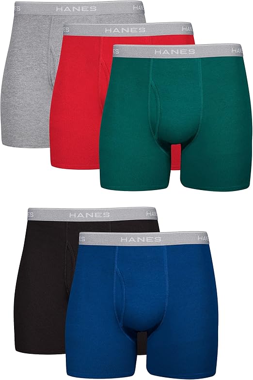 Hanes Bóxers de Algodón para Hombre – Suaves, Transpirables y con Cintura ComfortFlex (Pack Multicolor)