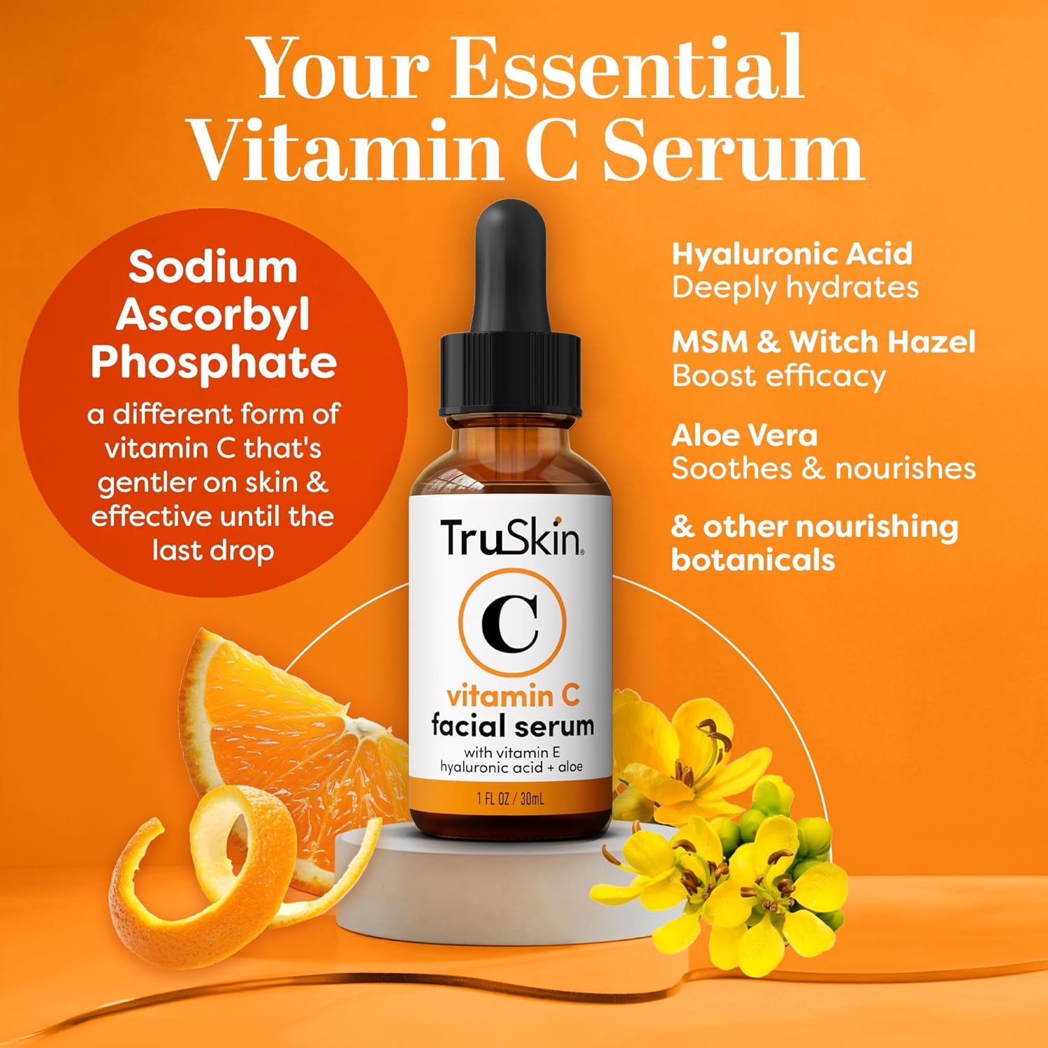 TruSkin – Suero Facial Iluminador con Vitamina C, Ácido Hialurónico y Vitamina E - Imagen 3