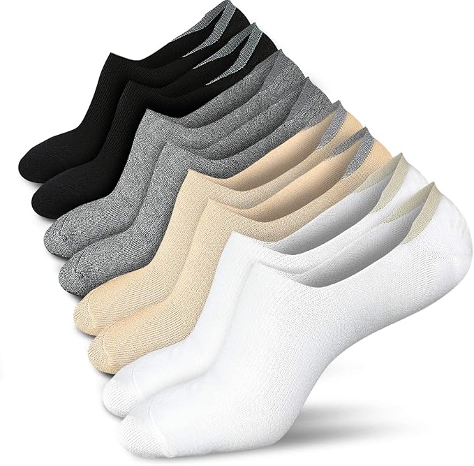 Calcetines Invisibles Wernies para Mujer – Low Cut, Antideslizantes, Transpirables, 4-8 Pares