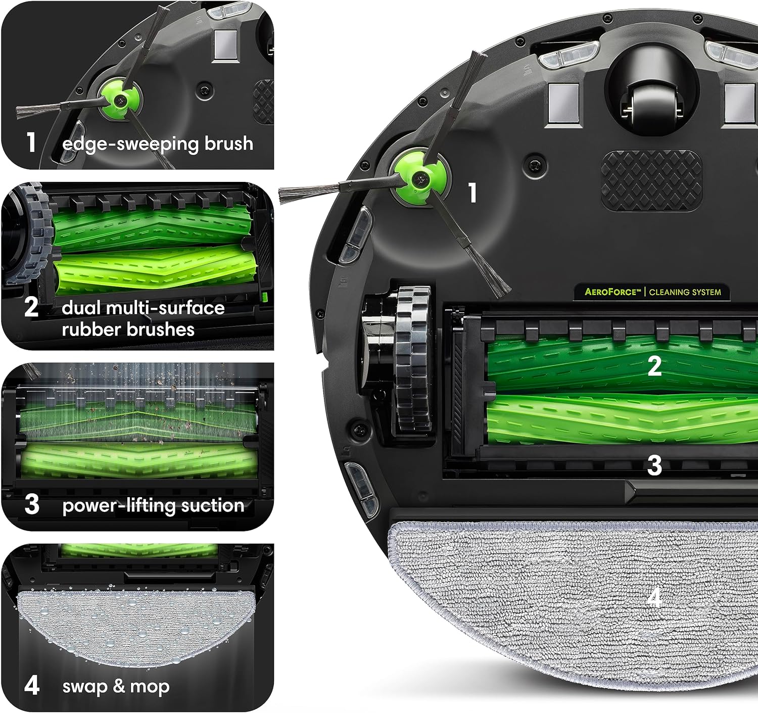 iRobot Roomba Aspiradora y trapeador Roomba Combo i5 con mapeo inteligente. Limpia por habitaciones, ideal para pelo de mascotas y suelos húmedos o secos. - Imagen 8