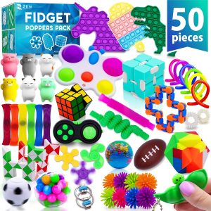 Pack de 50 Juguetes Sensoriales Antiestrés para Niños y Adultos – Pop It, Tubos, Mallas y Más | Alivio para Ansiedad, Autismo y TDAH