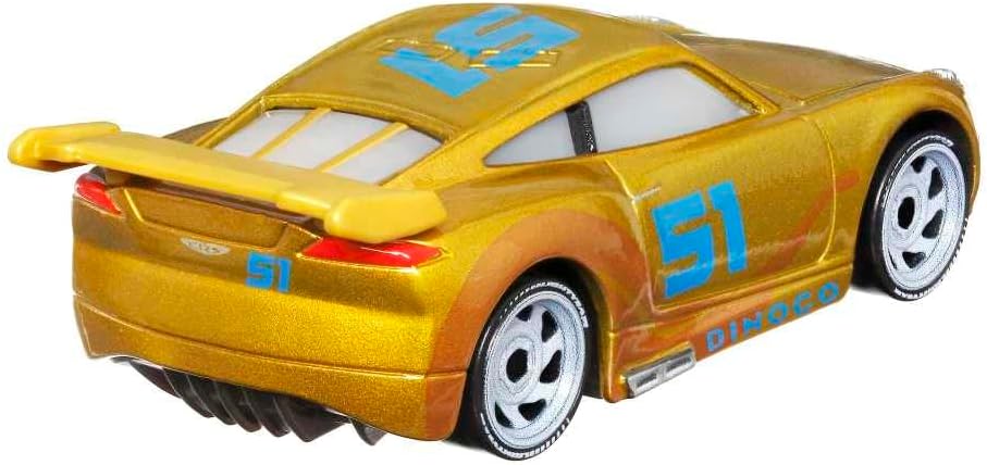 Disney Cars On The Road – Cruz Ramírez Dinoco Racing Center de Metal a Escala 1:55 – Auto de Juguete Coleccionable para Niños y Fans de Pixar - Imagen 3