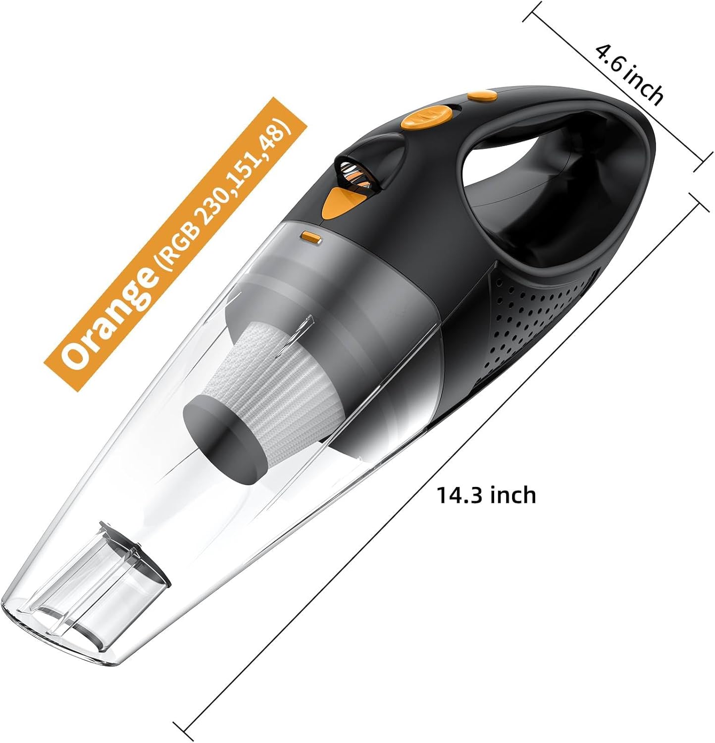 Aspiradora de Mano Inalámbrica Recargable con 2 Filtros, Alta Potencia y Carga Rápida – Mini Aspiradora Portátil para Auto con Batería de Gran Duración - Imagen 9