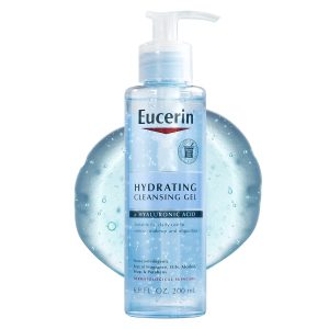 Eucerin Gel Limpiador Hidratante Facial con Ácido Hialurónico, Limpieza Diaria Suave, 6.8 Oz
