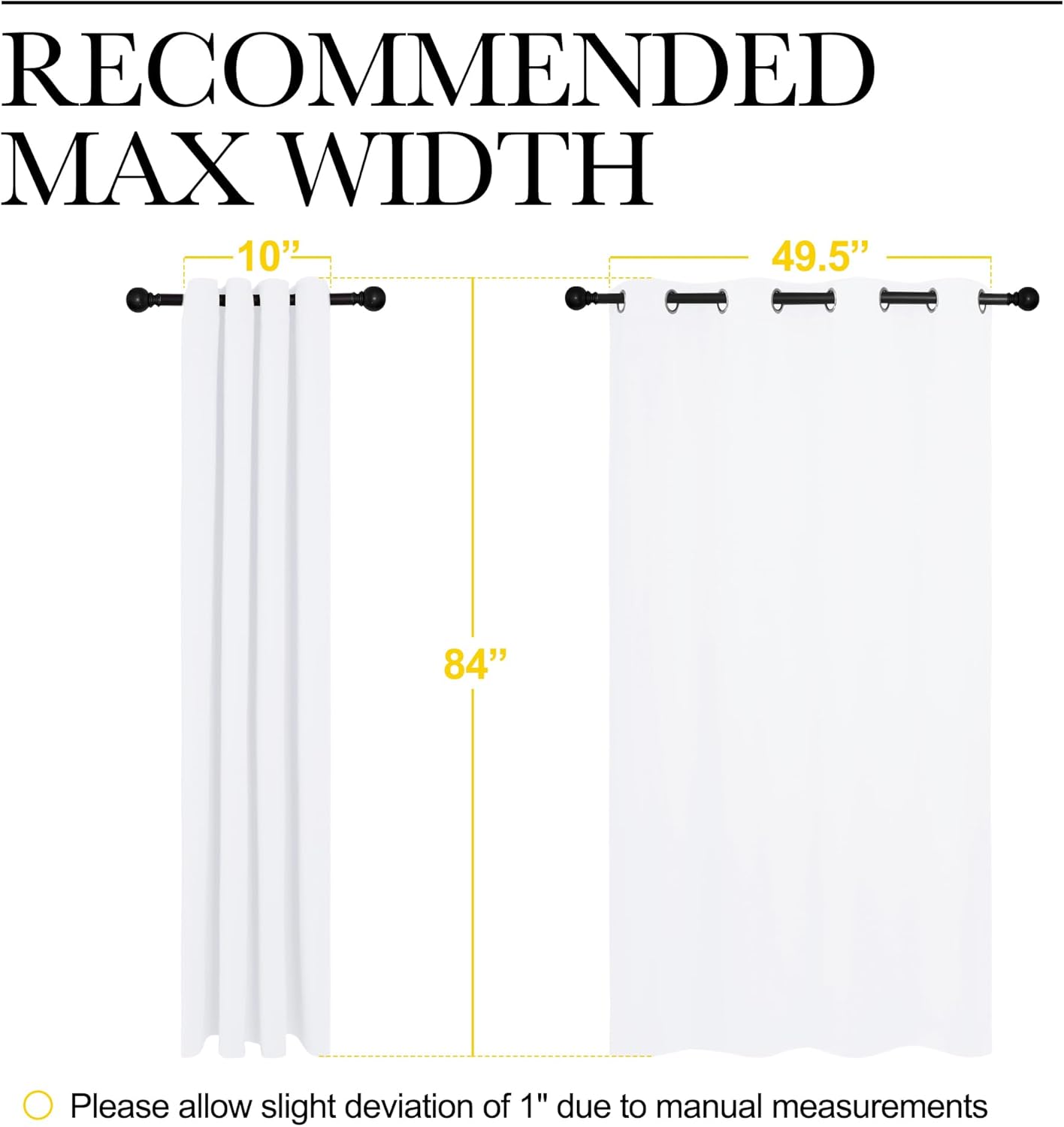 NICETOWN Cortinas Opacas Blancas 100% con Forro Térmico – Juego de 2 Paneles Aislantes de 84” x 52” para Guardería y Hogar - Imagen 5