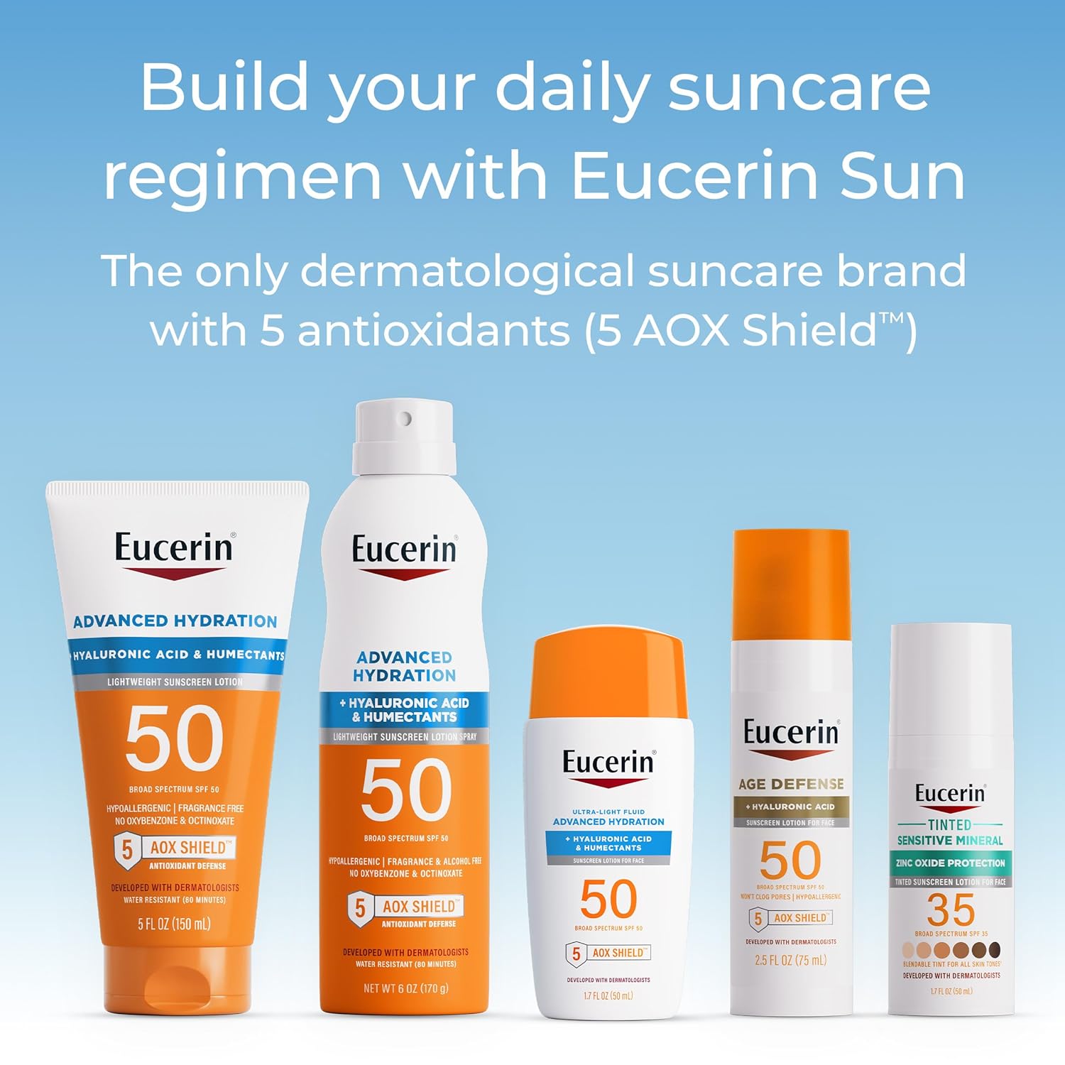 Eucerin - Sun Advanced Hydration SPF 50 – Protector Solar Ligero con Ácido Hialurónico, Hipoalergénico y Sin Fragancia. - Imagen 10
