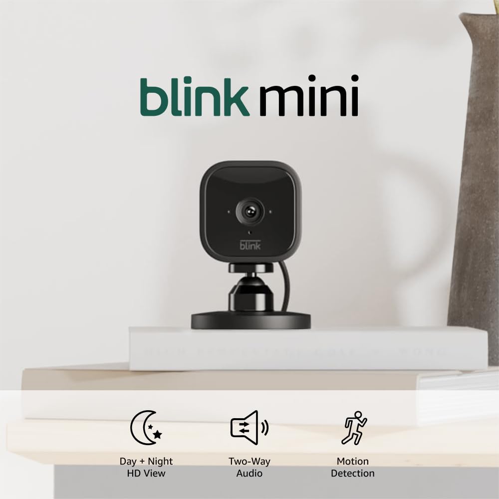 Blink Mini – Cámara de Seguridad Inteligente Compacta para Interiores, HD 1080p, Detección de Movimiento, Compatible con Alexa – Color Negro - Imagen 4
