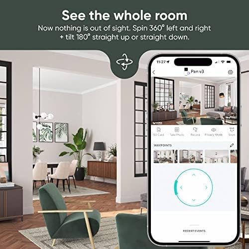 WYZE - Cam Pan v3 – Cámara de Seguridad Inteligente 360° IP65, Full HD 1080P, Visión Nocturna a Color, Seguimiento de Movimiento, Compatible con Alexa y Google - Imagen 6