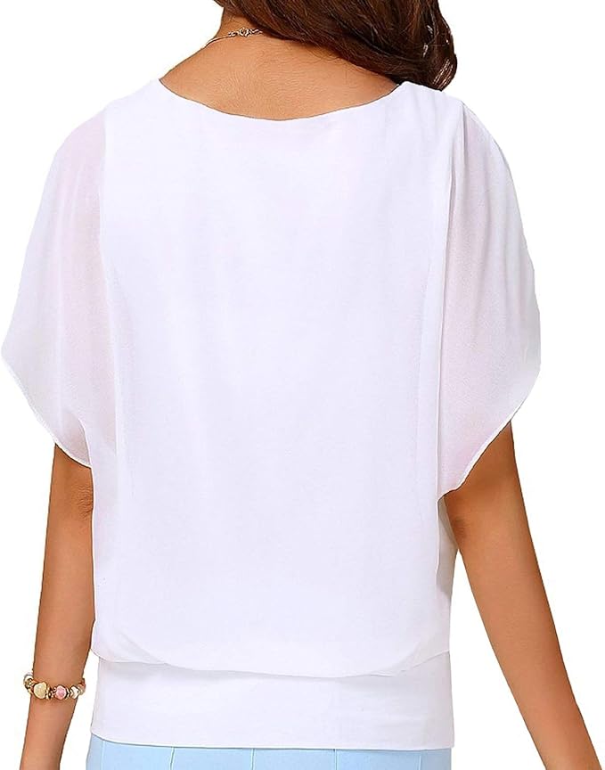 Neineiwu- Blusa de Gasa para Mujer – Estilo Fresco y Elegante para el Verano - Imagen 5