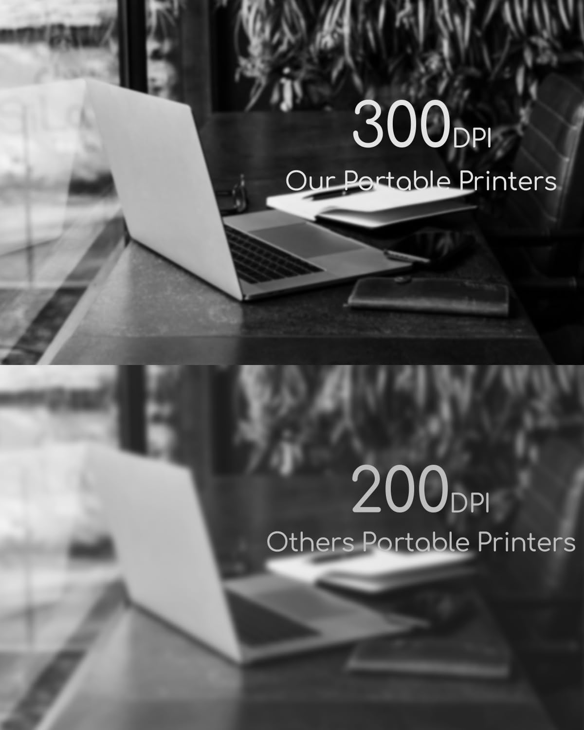 Impresora térmica portátil, impresoras portátiles Bluetooth inalámbricas para viajes, pequeña impresora móvil sin tinta para teléfono portátil, compatible con papel térmico de 8.5 x 11 - Imagen 3