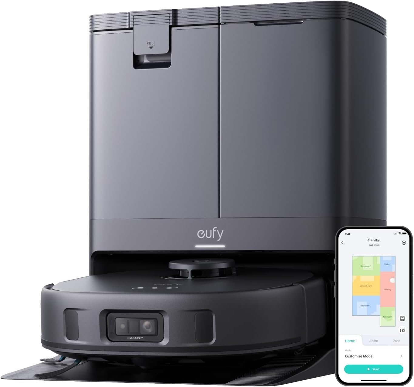 Eufy - Robot Aspirador y Fregona X10 Pro Omni con Succión de 8000 Pa y Limpieza Automática