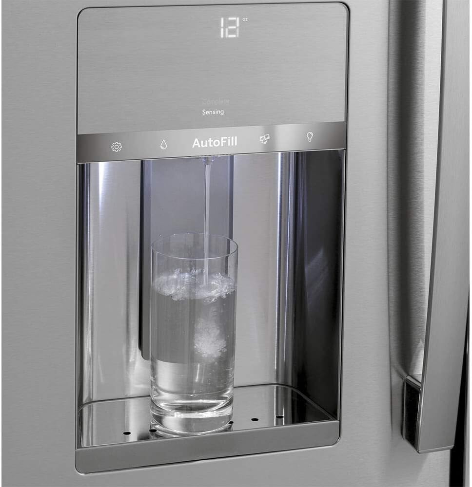 GE - Perfil PVD28BYNFS Refrigerador inteligente de puerta francesa de acero inoxidable de 27.6 pies cúbicos - Imagen 8