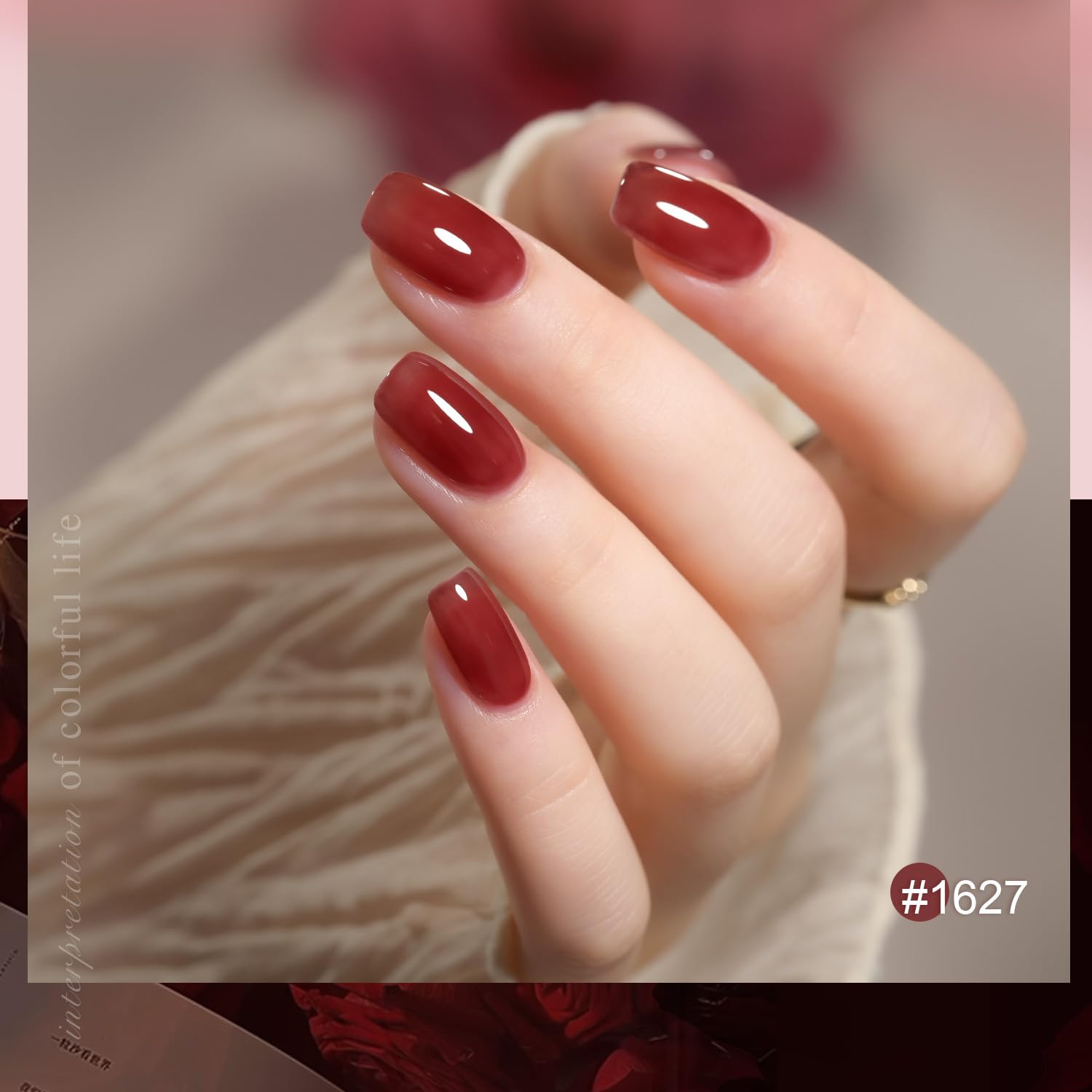 GAOY - Esmalte de Uñas en Gel – Set de 6 Colores Rose Garden (Transparente, Nude, Rojo, Rosa, Marrón) | Ideal para Salón y Manicura en Casa - Imagen 2