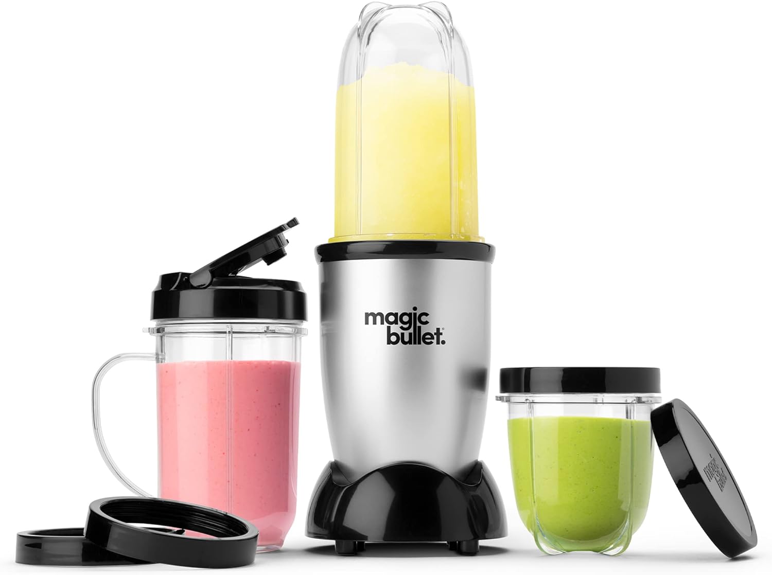 Magic Bullet – Batidora Compacta de 11 Piezas, Color Plata/Negro
