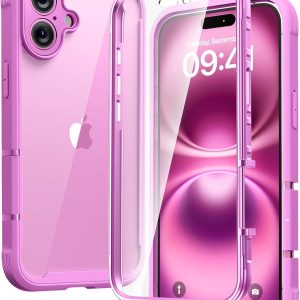 Diaclara - Funda Premium para iPhone 16 Plus 6.7" – Transparente, Protección 360°, con Vidrio Templado y Compatibilidad MagSafe