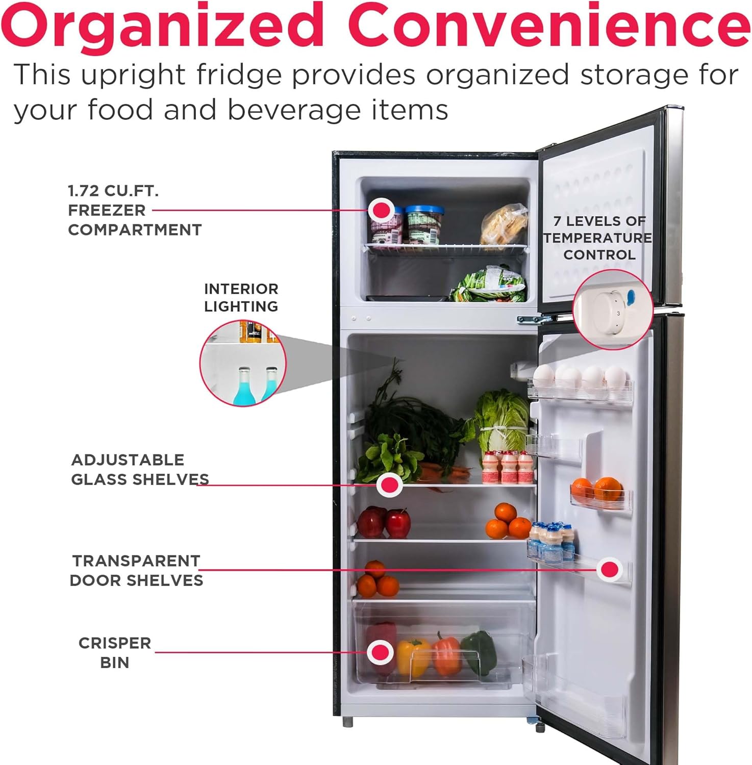 Frigidaire - Refrigerador de 2 puertas, con congelador, capacidad de 7.2 pies cúbicos, serie Platinum, acero inoxidable, 7.5, EFR751 - Imagen 5