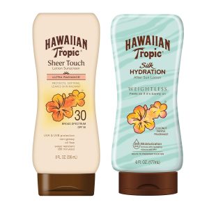 Hawaiian Tropic- Paquete  FPS 30: Protector Solar Sheer Touch 8 oz + Loción After-Sun Silk Hydration 6 oz