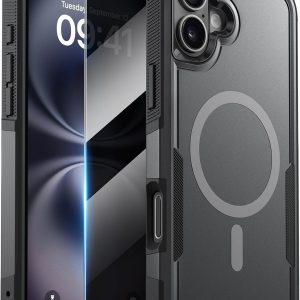 Diaclara - Funda Magnética para iPhone 16 Plus – Con Protector de Privacidad, Antiespía y Resistencia Militar a Golpes