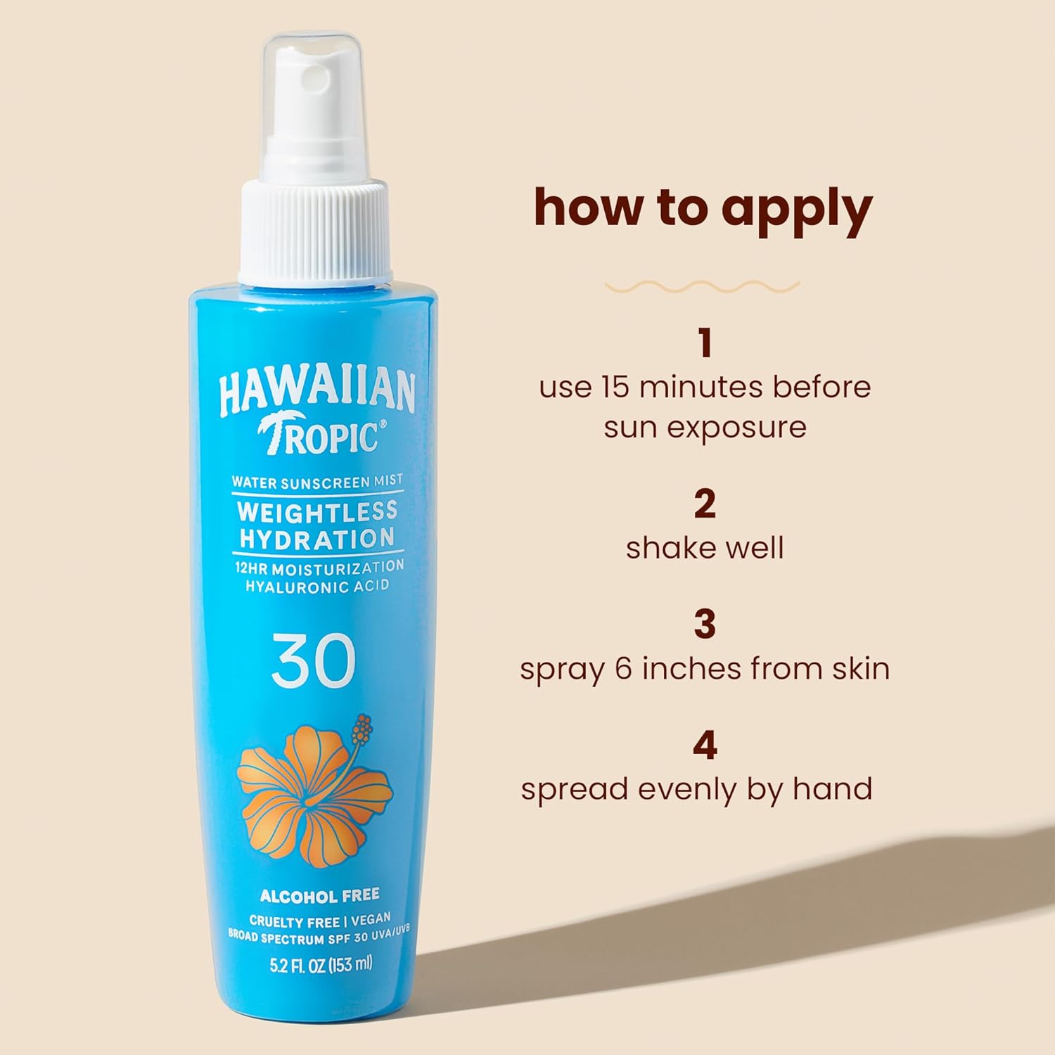 Hawaiian Tropic - Bruma Solar Hidratante Corporal en Spray FPS 30, 150 ml a Base de Agua - Imagen 4