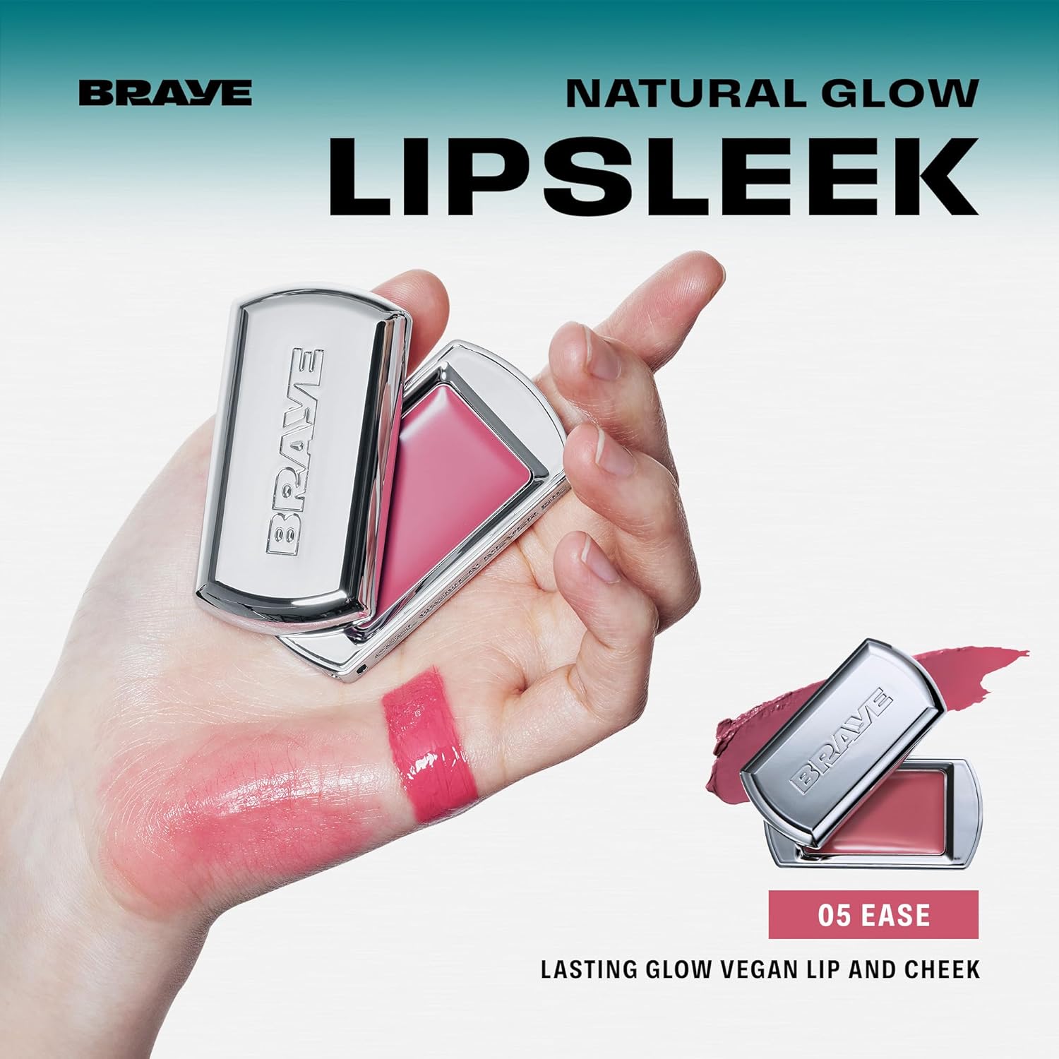 BRAYE LIPSLEEK - Rubor para mejillas y labios, rubor de maquillaje coreano, bálsamo refrescante para labios y mejillas, crema vegana, ligero, con maquillaje difuminable y modulable, aspecto natural 05 EASE 0.08 oz - Imagen 7