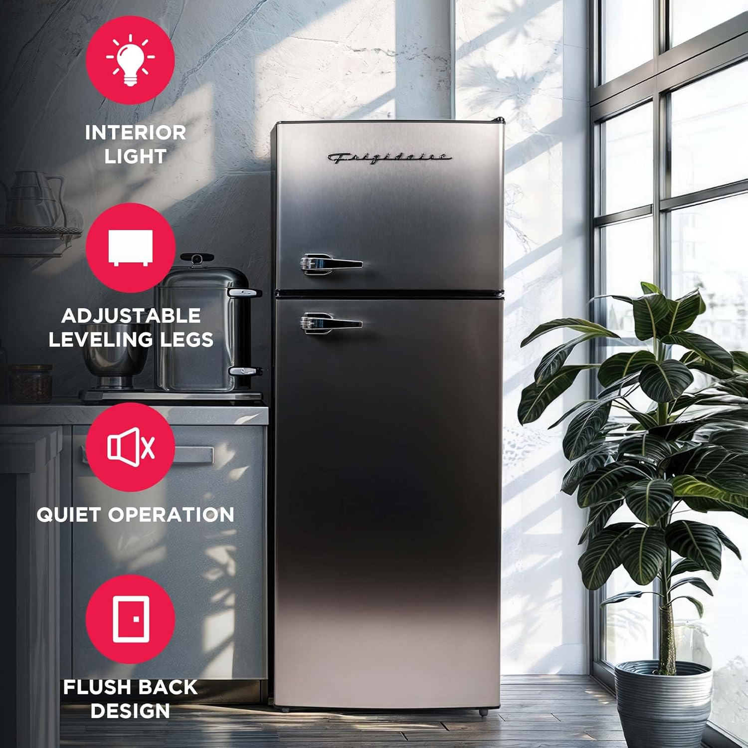 Frigidaire - Refrigerador de 2 puertas, con congelador, capacidad de 7.2 pies cúbicos, serie Platinum, acero inoxidable, 7.5, EFR751 - Imagen 7