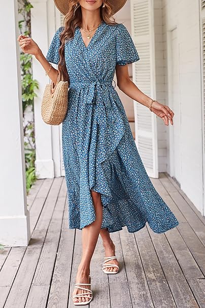 PRETTYGARDEN – Vestido Floral Boho Elegante y Liviano para el Verano