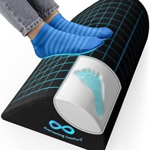 Everlasting Comfort - Reposapiés de Espuma Viscoelástica para Debajo del Escritorio – Almohada Elevadora para Piernas, Taburete Ergonómico para Juegos y Oficina en Casa