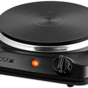 OVENTE - Encimera Eléctrica de 1 Quemador – 1000W con Placa de Hierro Fundido de 7.25", Control de Temperatura de 5 Niveles y Base Antideslizante