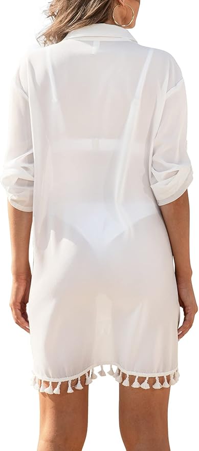 Yincro – Traje de Baño para Mujer, Camisa con Borlas 2025, Vestido de Playa, Bikini de Moda - Imagen 2