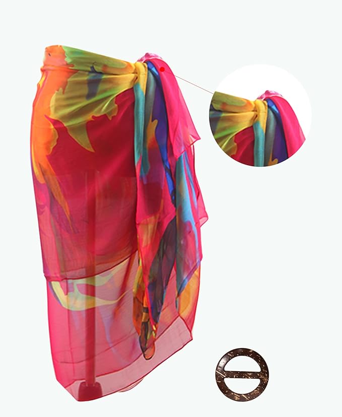 MissShorthair – Pareo de Gasa para Mujer, Diseño Translúcido, Salida de Playa para Cubrir Traje de Baño - Imagen 3