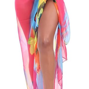 MissShorthair – Pareo de Gasa para Mujer, Diseño Translúcido, Salida de Playa para Cubrir Traje de Baño